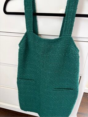 Abercrombie & Fitch Emerald Green Tweed Mini Dress